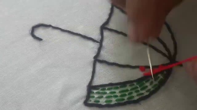 Hand Embroidery : Umbrella design tutorial | Umbrella design stitch
