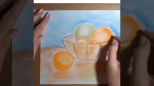 Пастель для начинающих. Натюрморт с фруктами  пастелью.