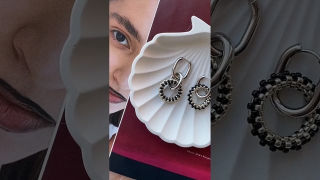 Асимметричные серьги-конго из бисера #творчество #ручнаяработа #серьгисеребро