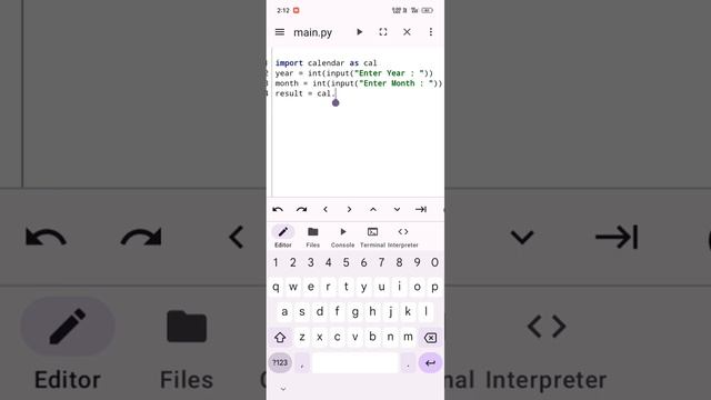 Calendar Using Python | #python #programming #coding #calendar #skills #java #javascript #clanguage