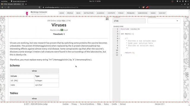 How To Solve URI Online Judge SQL #2746  Viruses