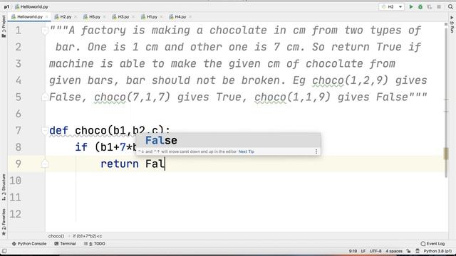 Python Practice Series 1 | For Beginner | Level 2 | Logic | Chocolate Bar | Tutorials Examples Code