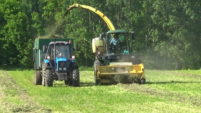 Уборка сенажа в СПК "Гигант" : John Deere 6750 снова в деле смотреть онлайн