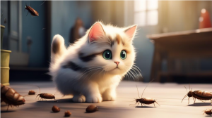 Игра для котов и кошек - поймай таракана. Рубрика Кошка ТВ
