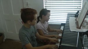 Dvorzak Piano Duet, Slavonic Dances Op. 46 Pearl and Josiah de la Motte (10 and 11 years old)