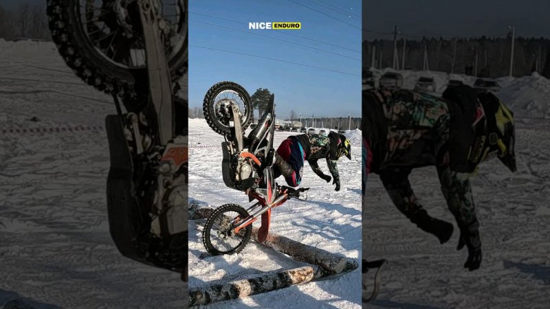 Зимнее эндуро тоже травмоопасно. Суперэндуро. База Пермские медведи #эндуро #enduro #niceenduro