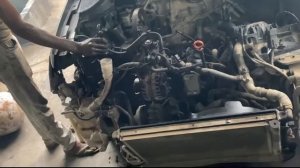 Vw polo vento radiator-ac-condenser-intercooler-radiator-fan-assembly removal