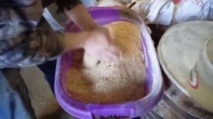 Стартовый комбикорм для бройлеров.Добавляю горох.