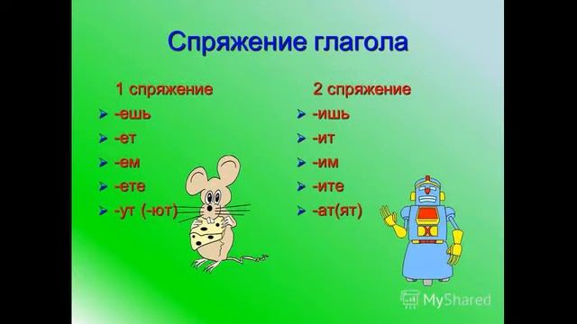 урок по теме спряжение глагола.