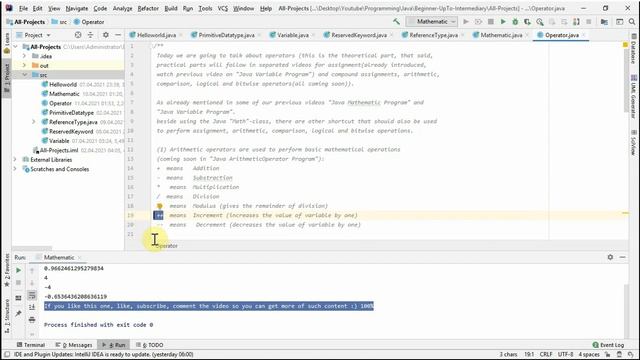 Java Operator Program