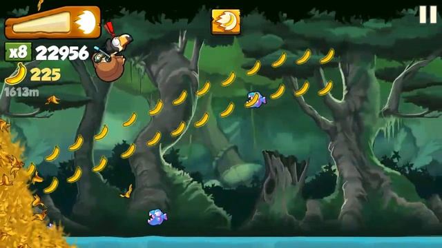 Banana Kong_In One Run_Get 60 bananas by destroying obstacles with Banana Dask