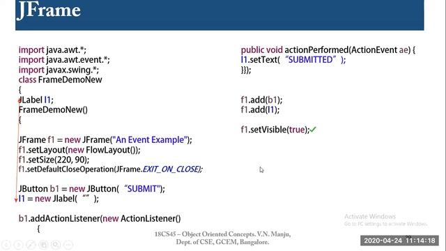 JFrame in Java смотреть онлайн