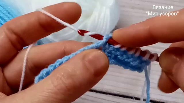 Вяжем 2️⃣минуты и красивый УЗОР ТУНИССКИМ КРЮЧКОМ готов?вязание для начинающих ?
