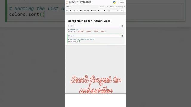 Using the sort() Method in Python Lists