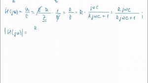 ТОЭ - Расчет RC цепи. Найти коэффициент передачи H(jw), построить график АЧХ