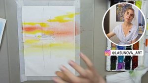 Как нарисовать морской пейзаж? Рисуем море и закат акварелью.