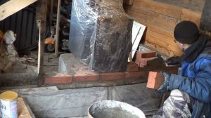 Баня из бруса своими руками // Начал выкладывать перегородку