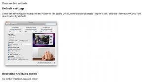 How to reset trackpad settings of a Macbook Pro?