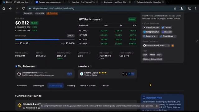 Обзор гемного проекта HashFlow (HFT) смотреть онлайн
