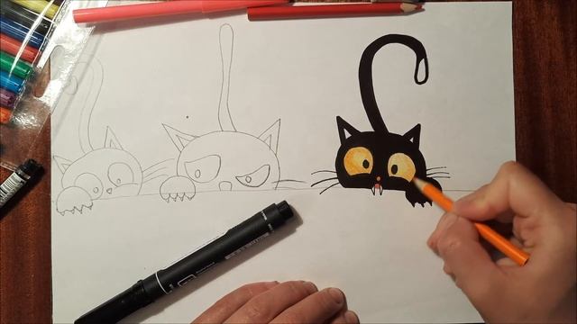 Рисуем симпатичных котиков воришек.