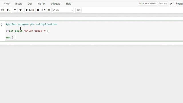 Multiplication table in python