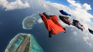 Wingsuit Flying over the Maldives Islands