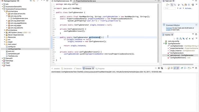 selenium framework using java from scratch - Config Generator Module