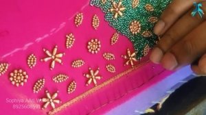 Short hand flower thread,beads work || Sophiya Aari Work in Virudhunagar || Madurai #aariwork