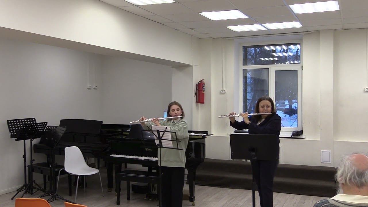 Ж. Б. Лойе - Соната для двух флейт a-moll 1 часть смотреть онлайн