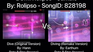 Geometry Dash = Dive Vs Diving (Comparison) (Original Vs Remake) (Hann Vs Earthum)