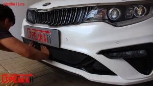 Защита радиатора KIA OPTIMA 4 Рестайлинг с 2018г.в. (Черный) - strelka11.ru