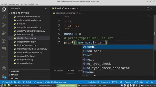 Become Proficient In Python Programming JTDevs|Identity Operators 2022