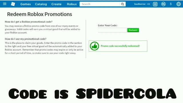 New PROMOCODE! (Cola Spider) Roblox смотреть онлайн