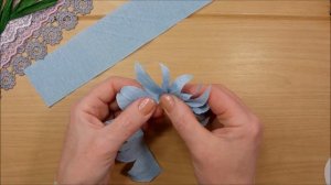 Простой способ сделать васильки из гофрированной бумаги ? diy easy crepe paper flowers, cornflowers