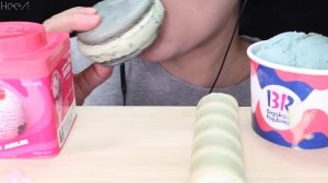 ASMR PINK MINT ICE CREAM*MAGNUM RUBY, BASKIN ROBBINS, ROLL PISTACHIO,MOCHI, MINT MACAROON ICE CREAM