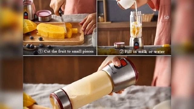 USB Rechargeable Portable Blender Bottle Glass Juice Mini Blender. смотреть онлайн