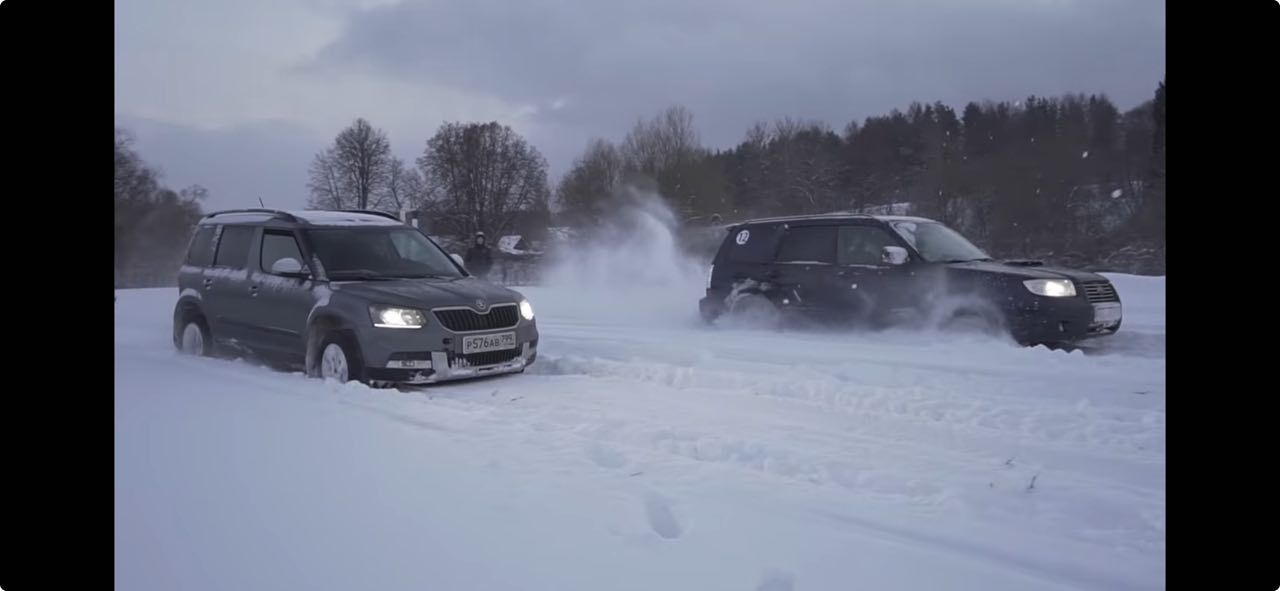 Снежный Драг-рейсинг Quattro-Москвич поспорил с Нивой Off-road. Skoda Yeti, Subaru Forester и др. смотреть онлайн