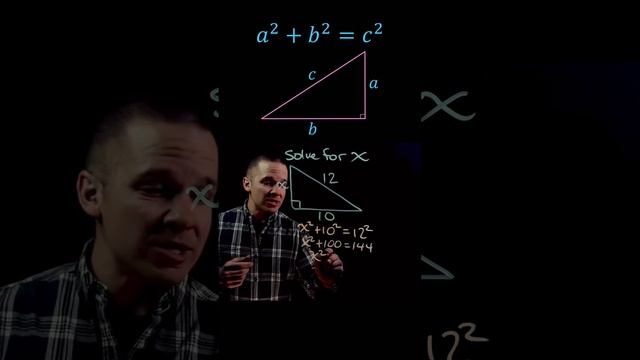 Pythagorean Theorem - Solving for a Missing Leg (1)  #maths #pythagoreantheorem #geometry