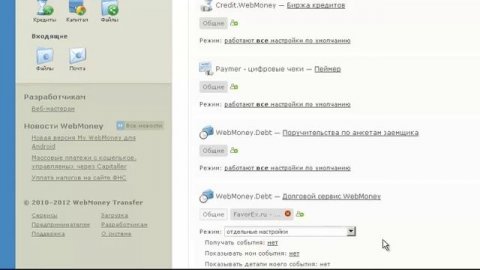 Открытие состояния Webmoney.Debt в Webmoney.Events