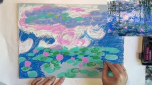 Копия картины Моне масляной пастелью