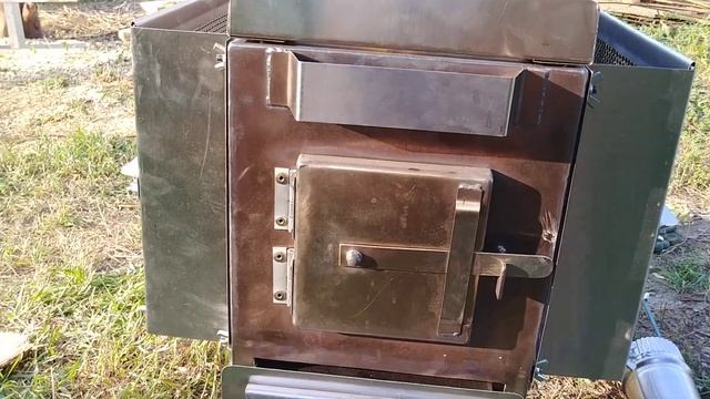 Пришла печь на моб.баню палатку !!! Первый обжиг. смотреть онлайн