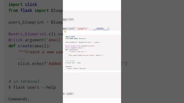Flask Blueprint CLI commands #developer #programming #code #python #flask #cleancode #coding