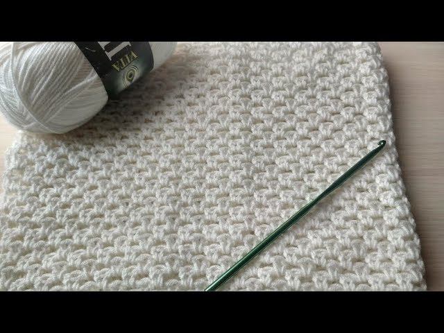 Простой узор крючком для пледа. смотреть онлайн