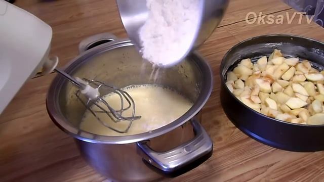 Шарлотка с яблоками (классическая).  Готовим с Оксаной Валерьевной.