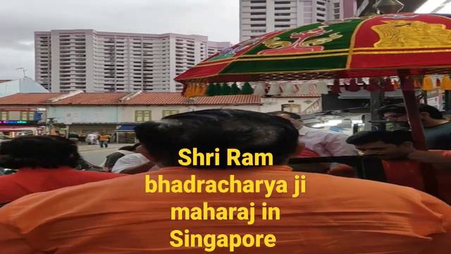 Shri Ram bhadracharya ji maharaj in Singapore temple
