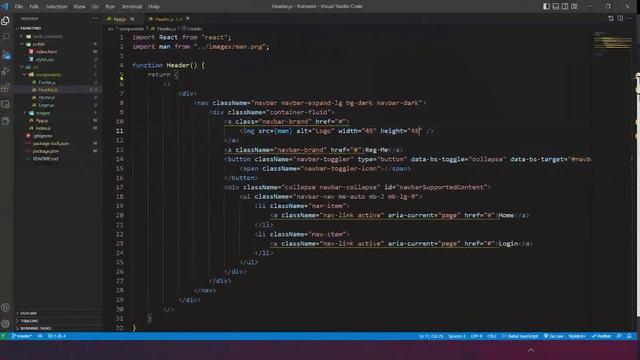 Creating Navbar using Bootstrap and React ||  customizing Header and Footer component || AWS ??✌️