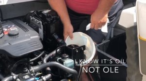 Mercruiser Oil Change, 6.2 MPI, on a Rinker 262 NO PUMP with the Easy Engine Oil Drain System.