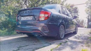 Раздвоенный прямоточный выхлоп LADA Sport на гранте FL Drive Active