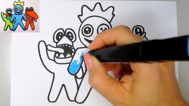 Drawing RAINBOW FRIENDS Characters - Drawing ROBLOX Characters - Blue Orange Green смотреть онлайн