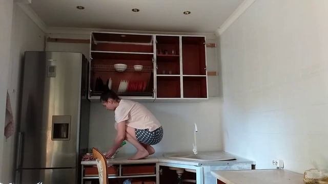 Перекраска кухни/2 часть/переделка кухни/покраска плитки/покраска фасадов